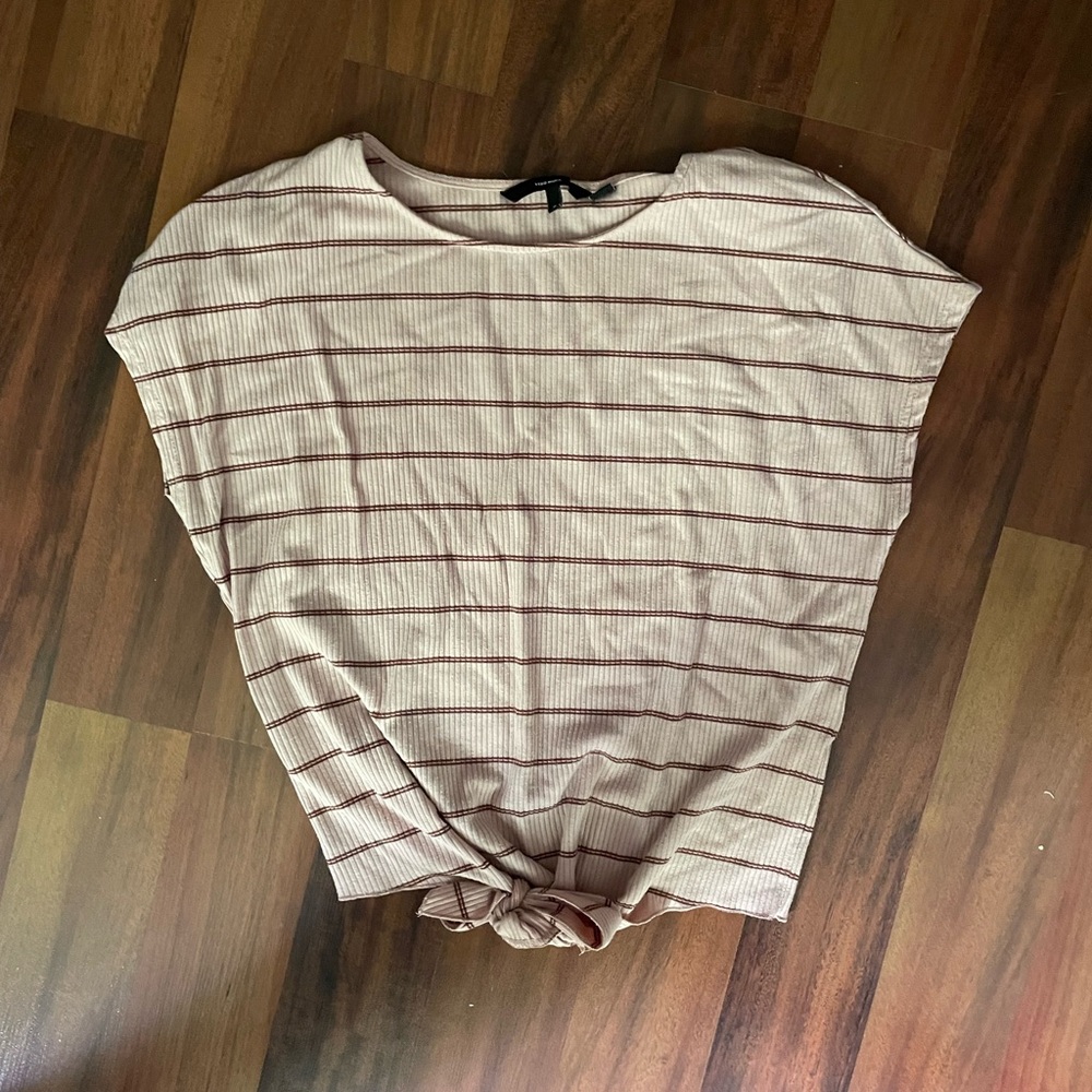 Vero Moda Short Sleeve Top - Cream and Brown
